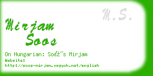 mirjam soos business card